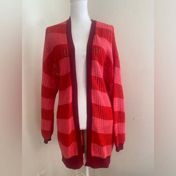 Farm Rio Striped Open-Front Cardigan Sweater |Anthropologie Size Small - Picture 2 of 10